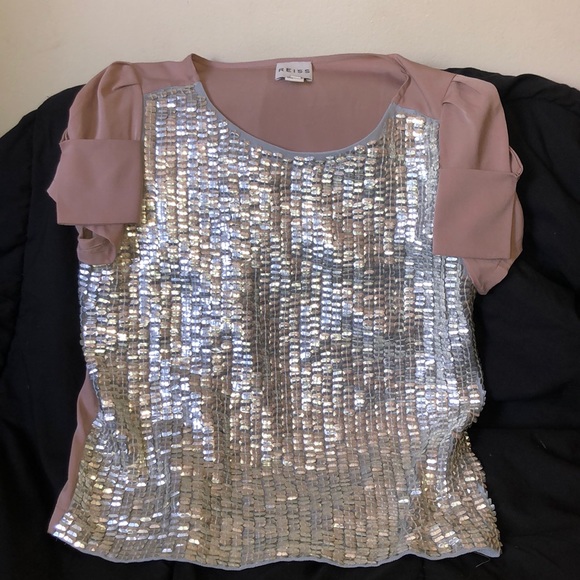 Reiss Silver Sequin & Mauve Blouse - Picture 3 of 9